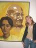 Liesje bij Birmesen in Delhi