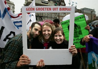 Free Burma Demonstratie op de Dam 
